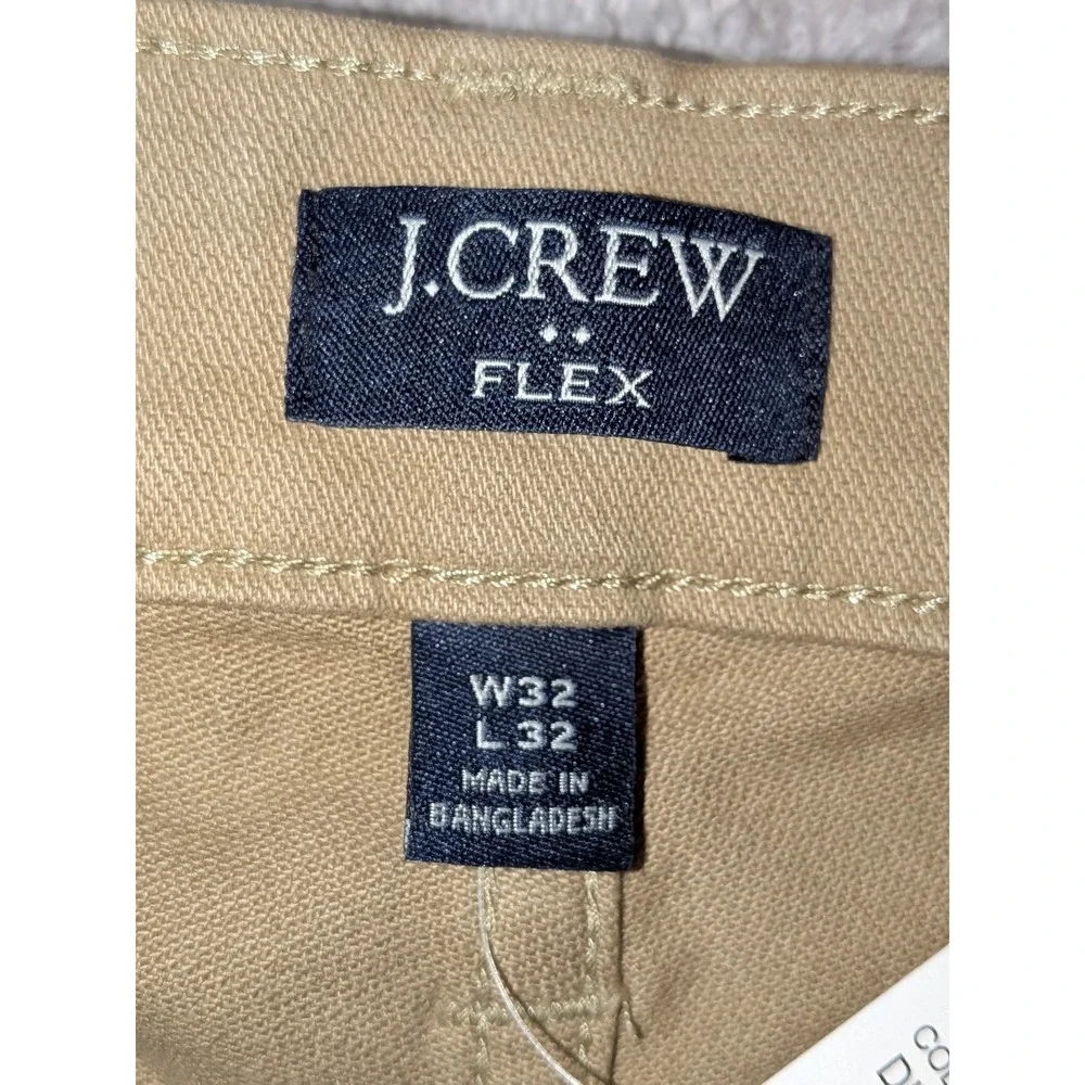 J Crew‎ Flex Slim Garment Dyed Chino Pants Khaki Tan W32 L32 NWT $128